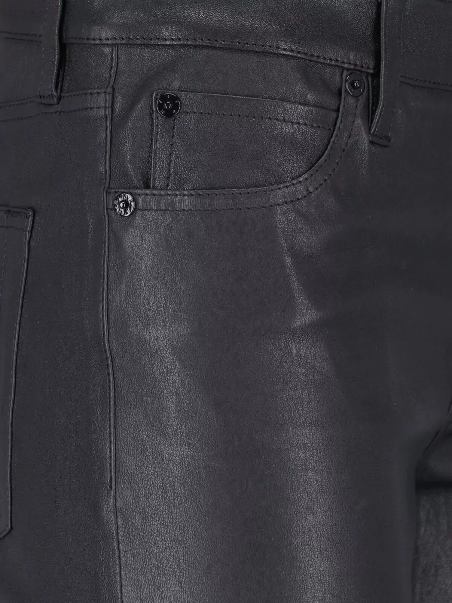 Frame Leather Straight-Leg Jeans
