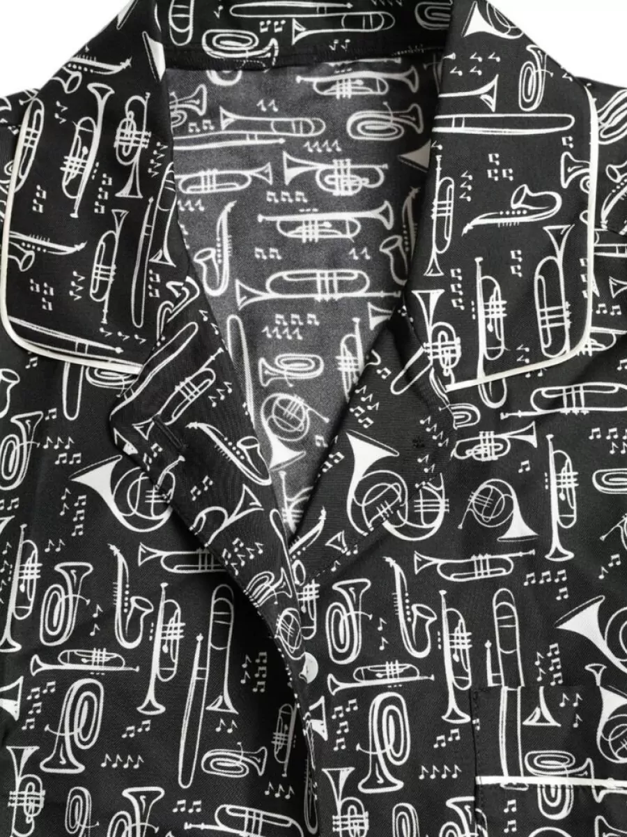 Dolce&Gabbana Silk Short-Sleeve Printed Polo Shirt