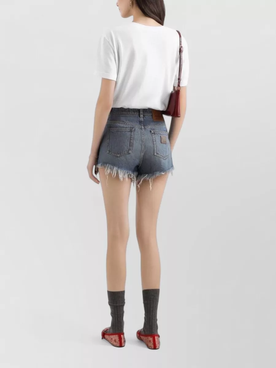 Dolce&Gabbana Short Sleeve Crew Neck Nylon Silk Top