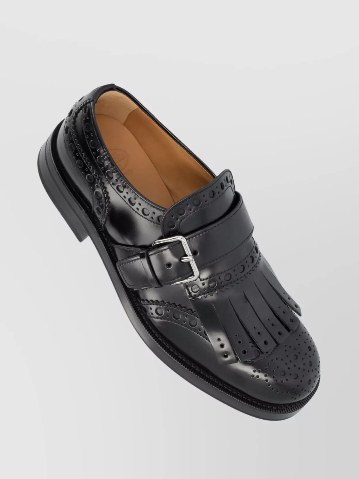 Church's Fringed Brogue Loafers Round Toe In Black