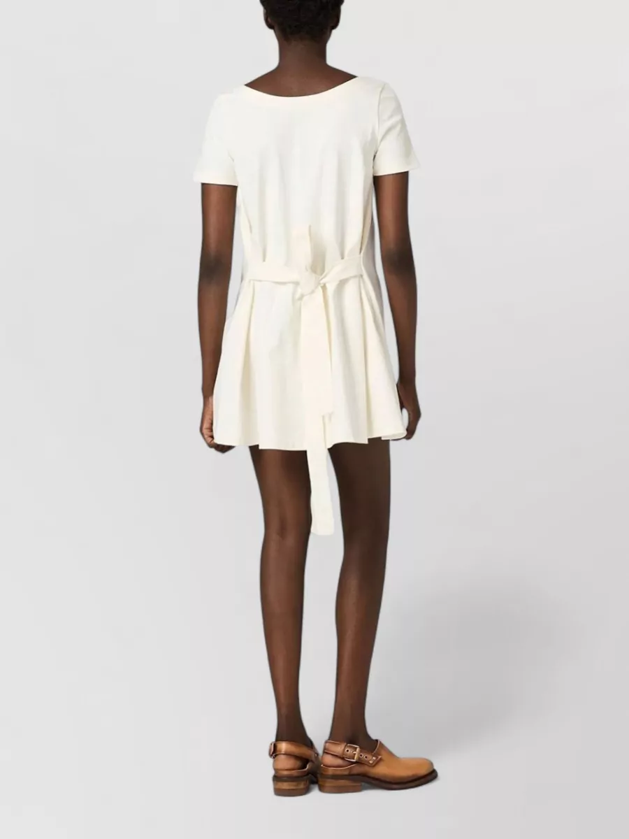 Miu Miu Cotton Scoop-Neck Mini Dress