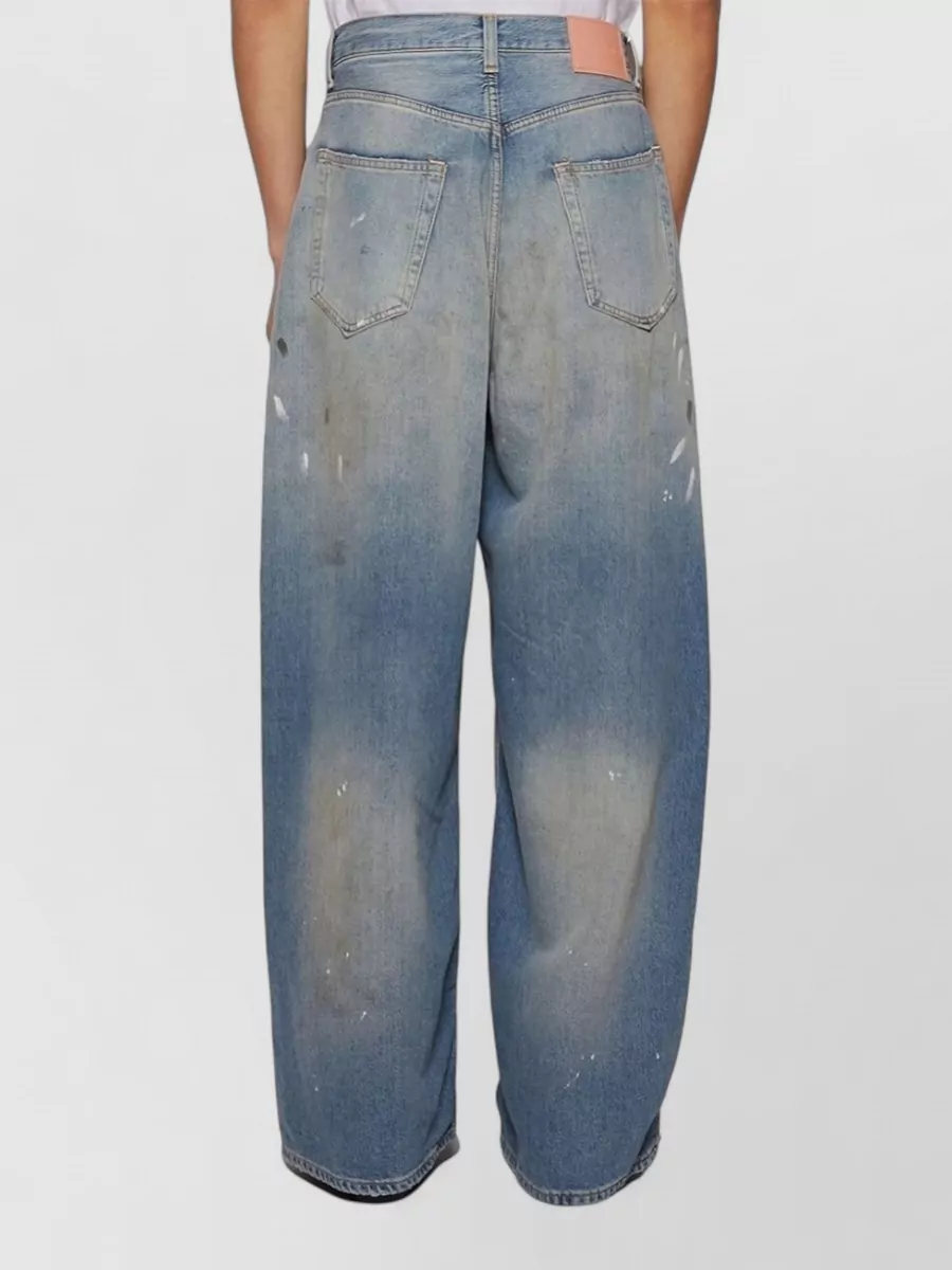 Acne Studios High Waist Denim Jeans Paint Splatters