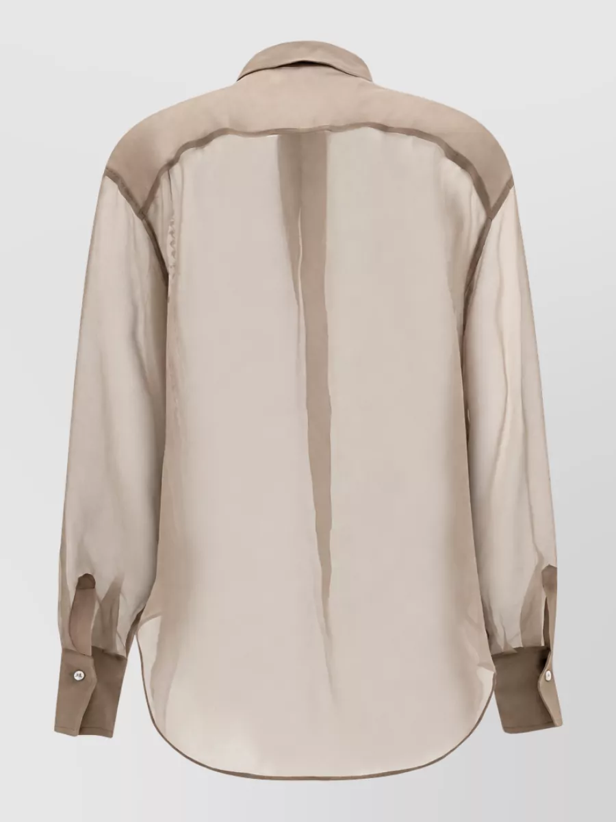 Brunello Cucinelli Silk Sheer Checked Shirt