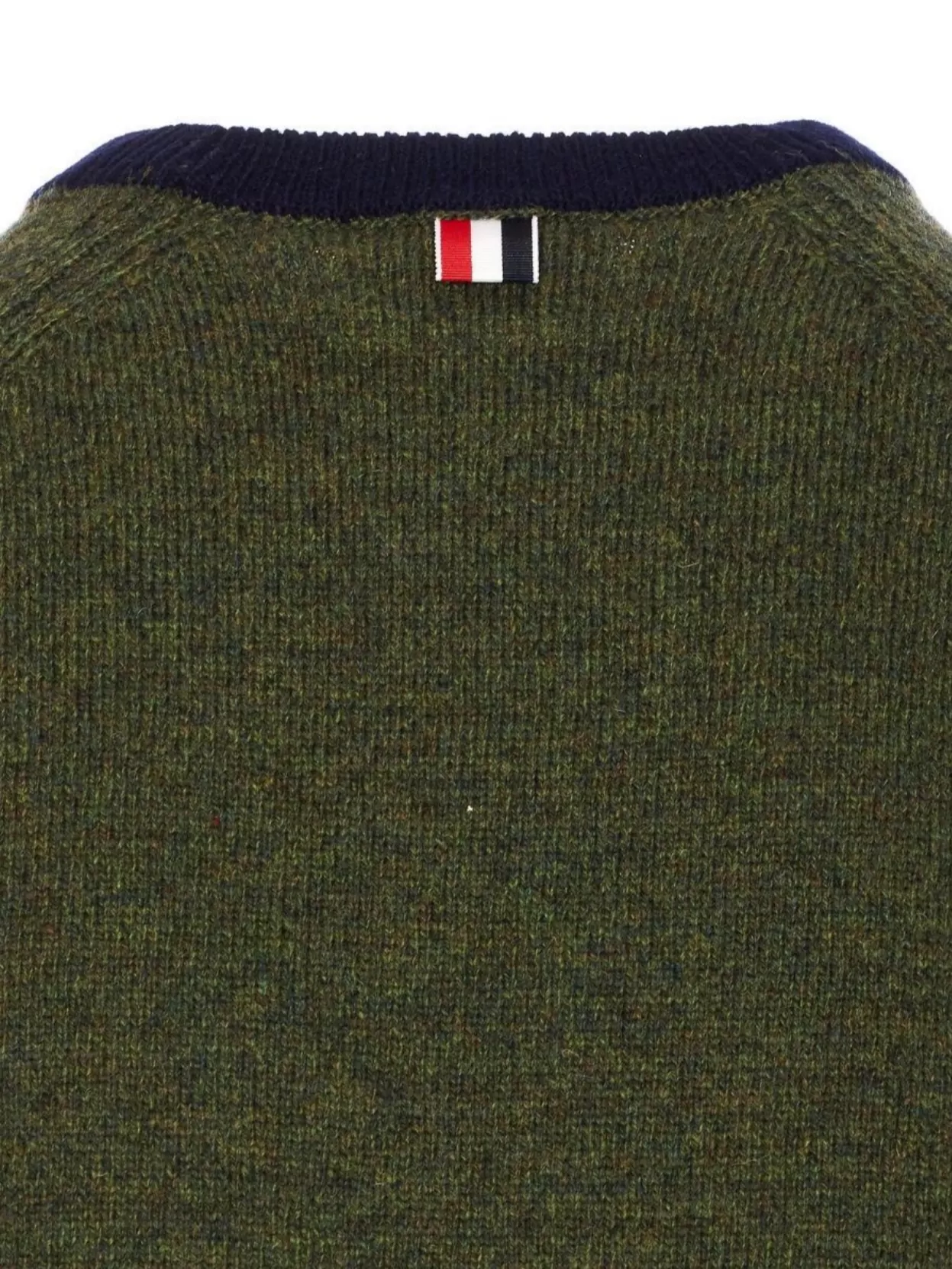 Thom Browne Iii Crew Neck Sweater With Striped Detail