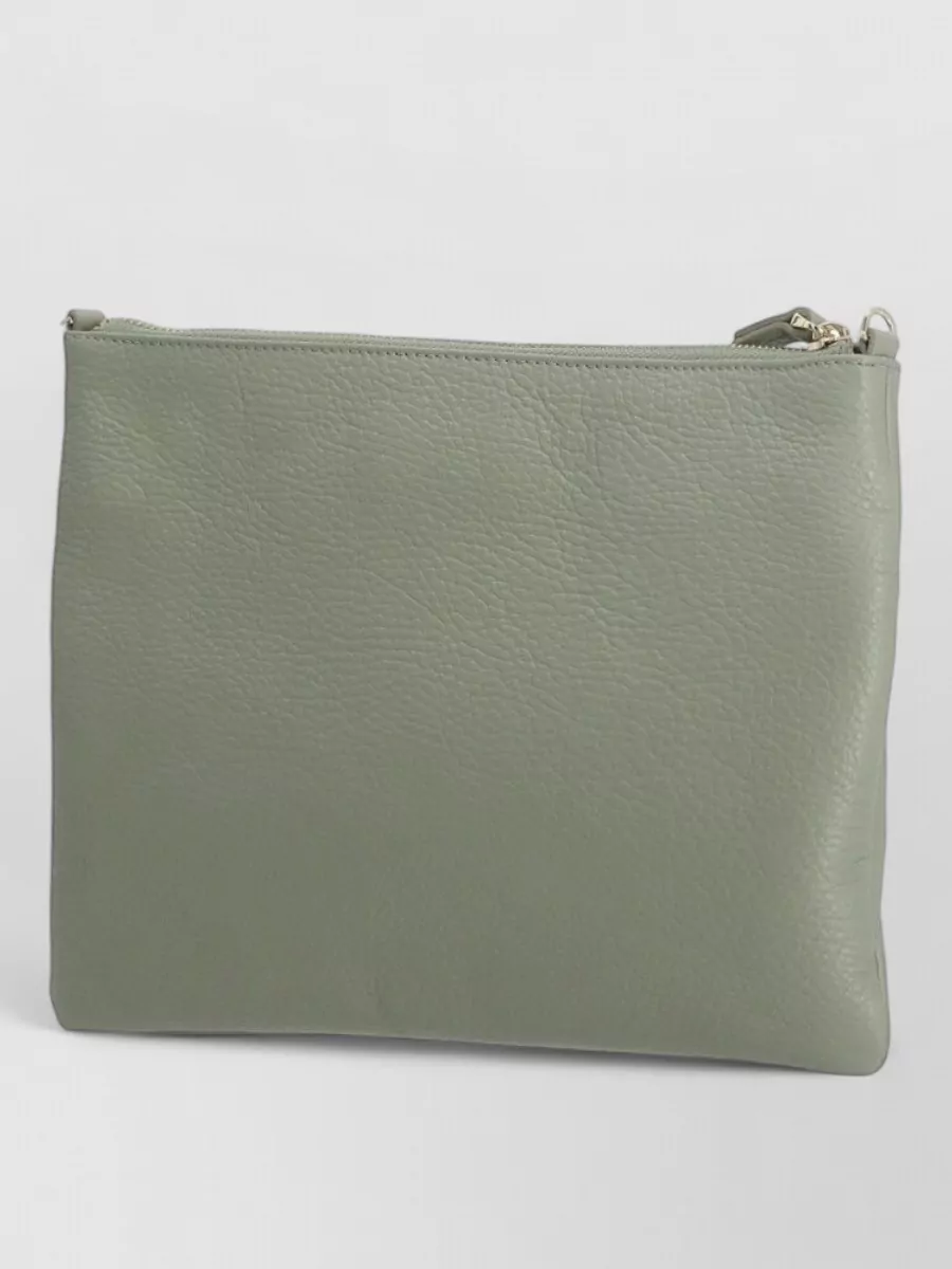 Coccinelle Pebbled Leather Clutch Bag Removable Shoulder Strap