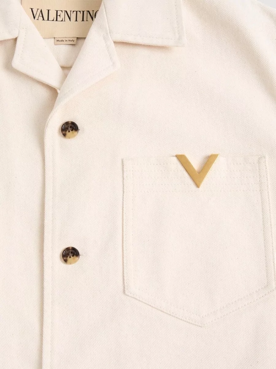 Valentino Garavani Denim Boxy Bowling Shirt