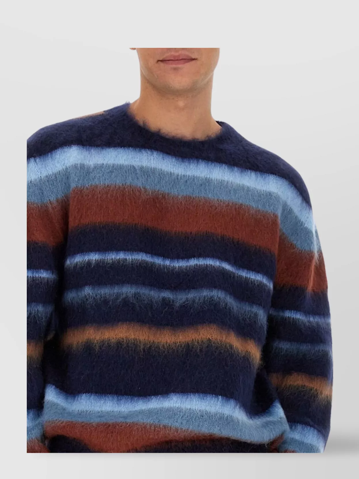 Etro Striped Wool Jersey Sweater With Round Neck