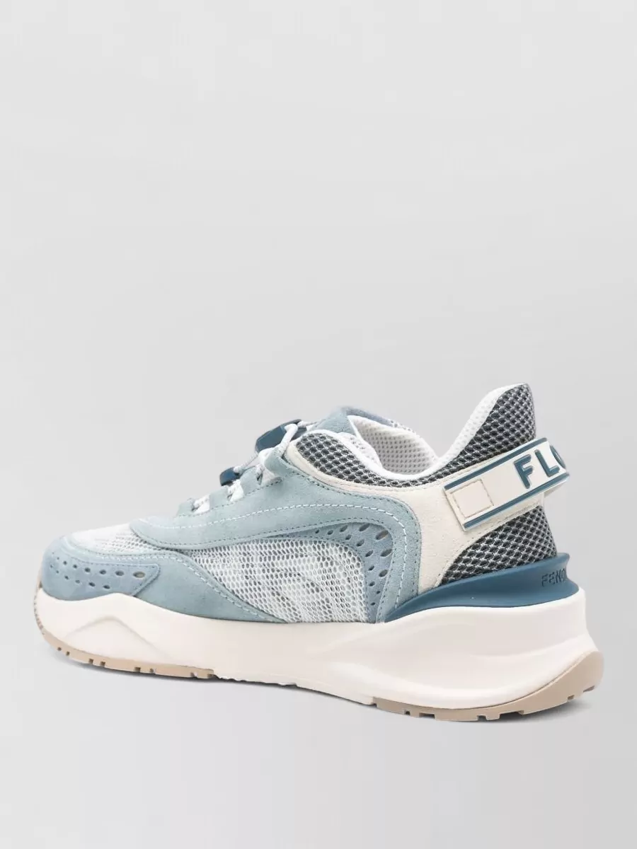 Fendi Flow Mesh Sneakers Perforated Design Rubber Sole