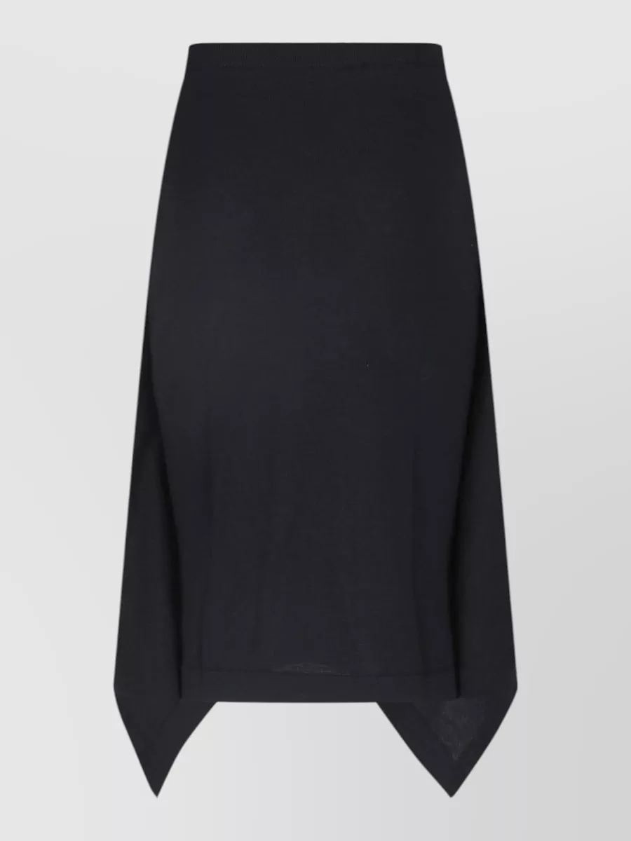Lemaire wool asymmetric draped midi skirt