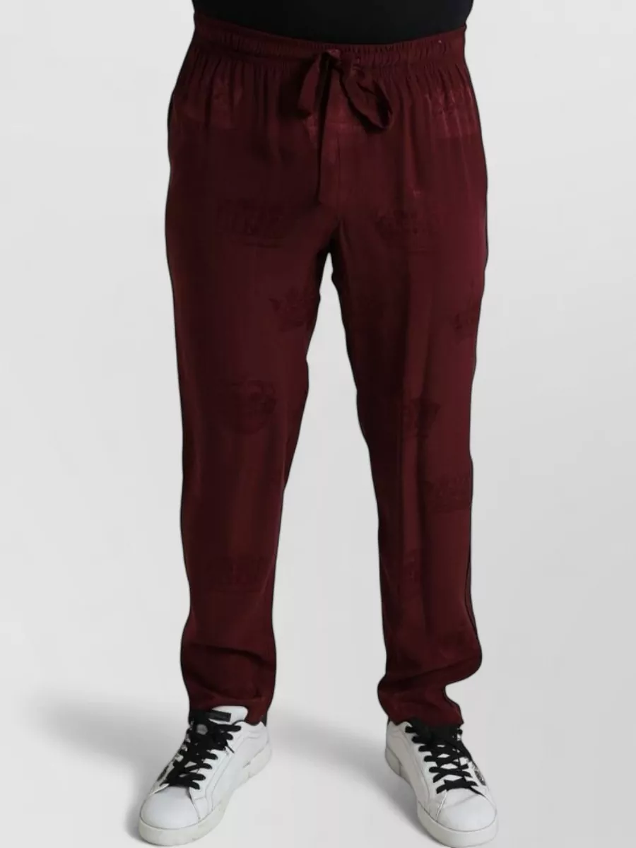 Dolce&Gabbana silk crown print tapered lounge pants