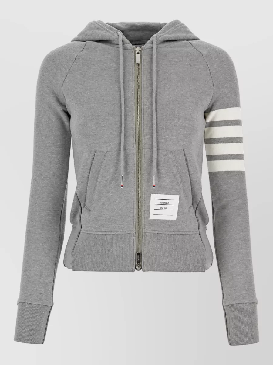 Thom Browne Striped Cotton Zip-Up Hoodie
