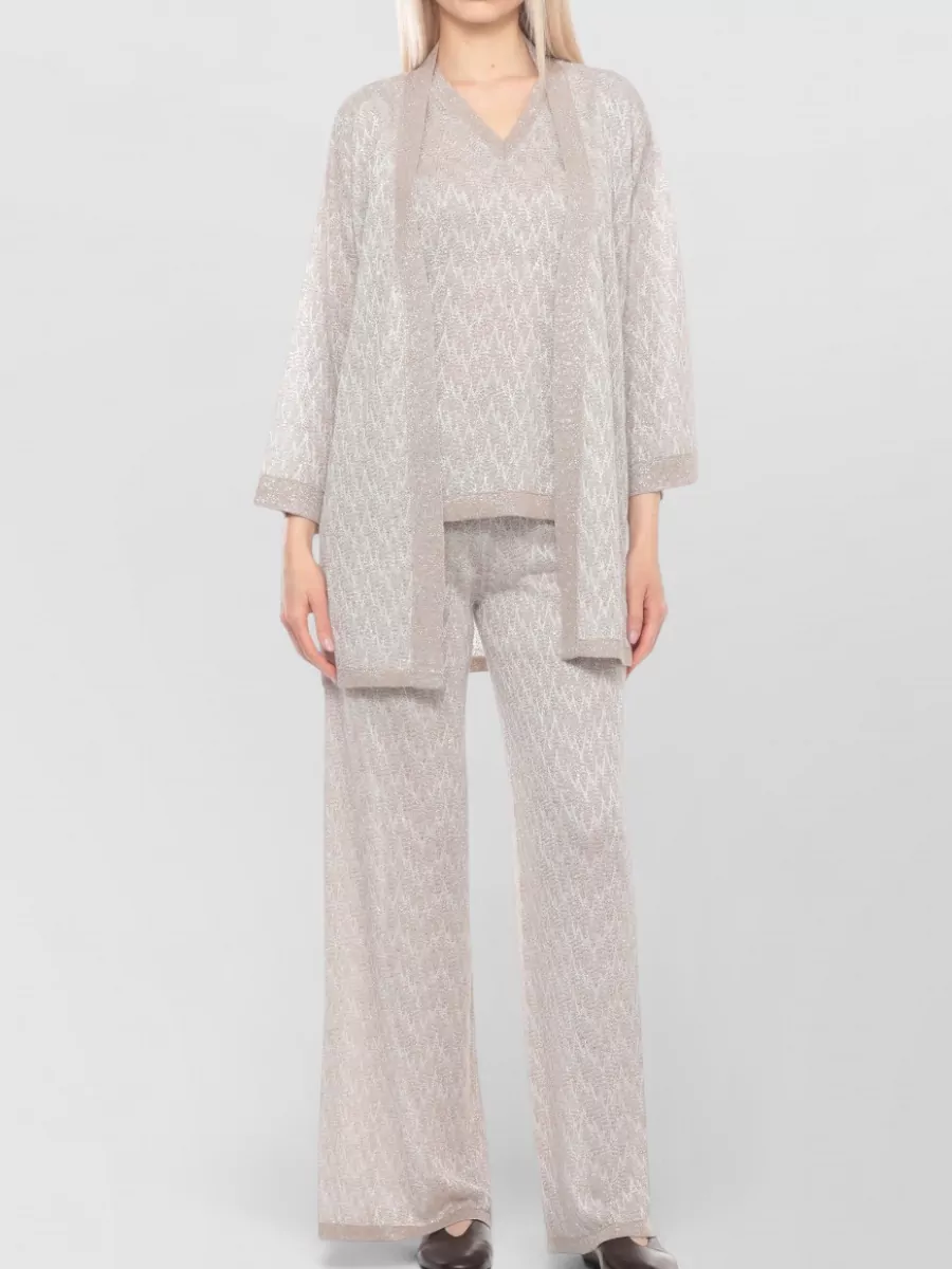 D.exterior Lurex Sleeveless V-Neck Knitted Top