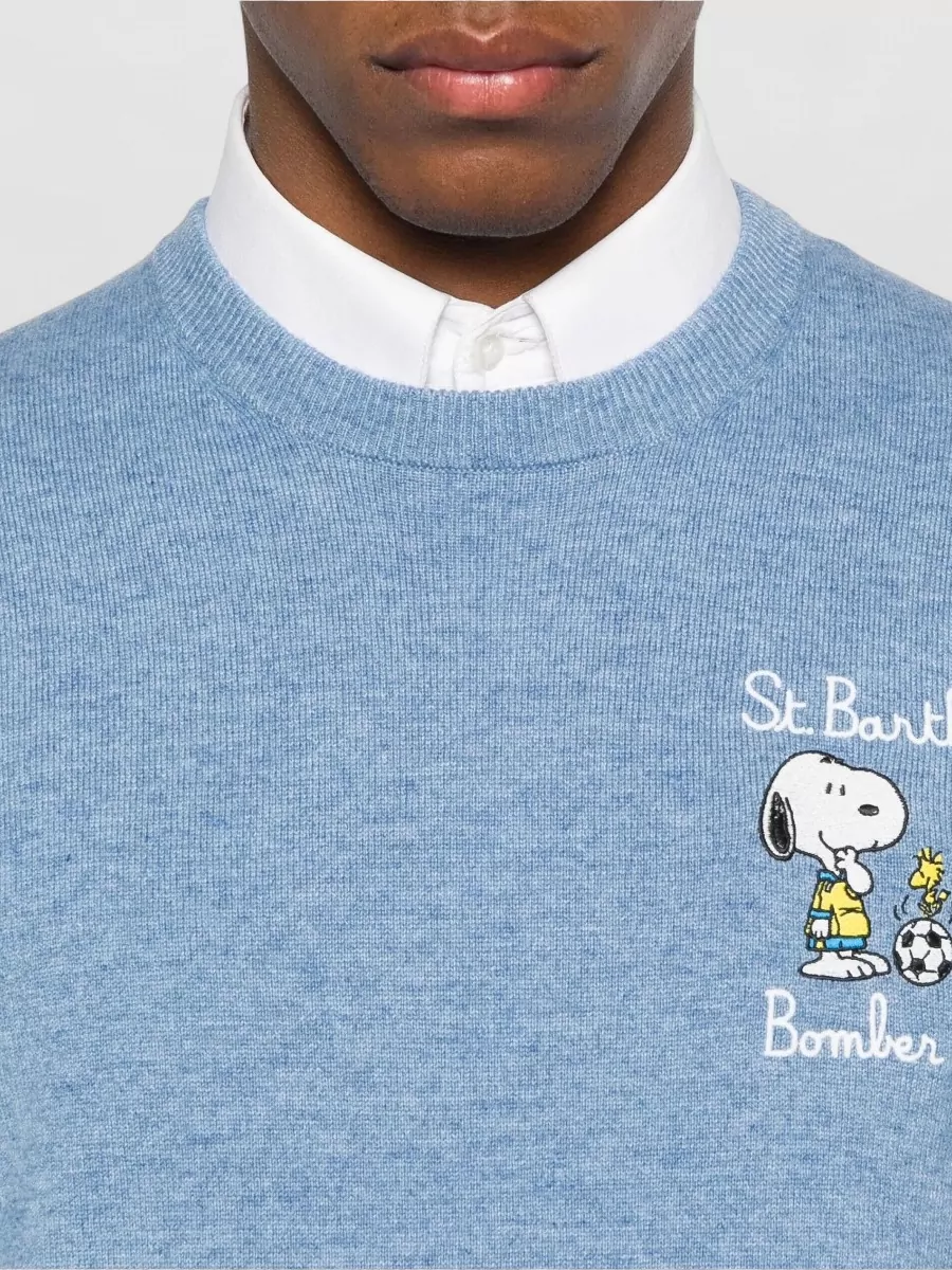 Mc2 Saint Barth Cartoon Graphic Crew Neck Sweater With Embroidery