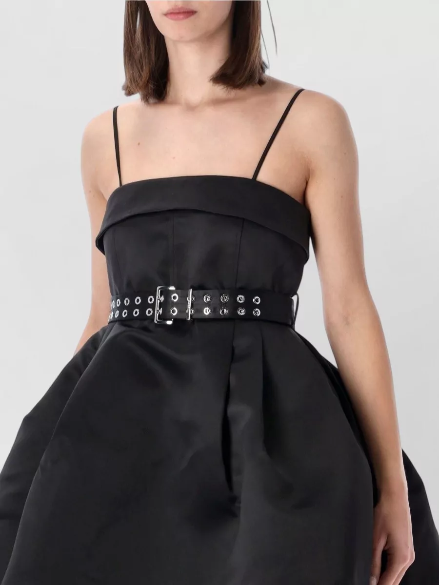 Ganni Satin Belted Mini Dress