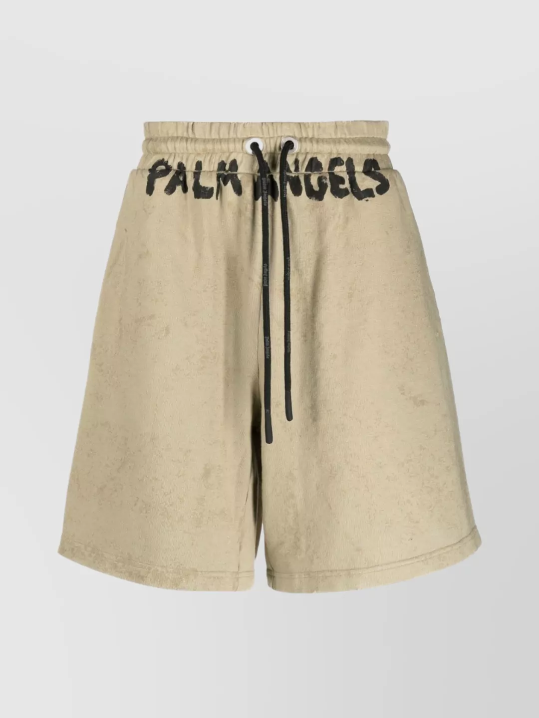 Shop Palm Angels Elasticated Knee-length Shorts With Side Slit Pockets