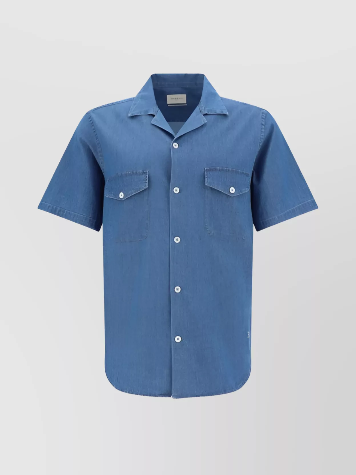 Shop Brooksfield Cotton Cuban Collar Shirt With Monochrome Pattern