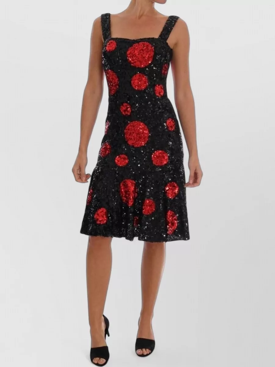 Dolce&Gabbana sequin sleeveless square neck midi dress