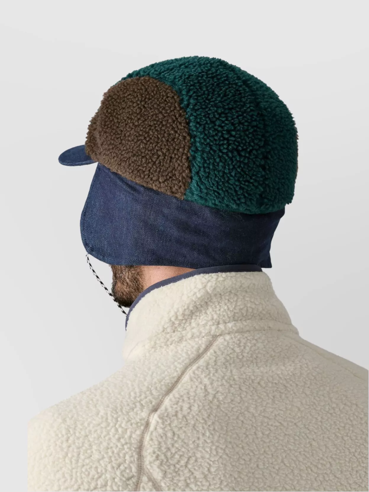 Patagonia Check Pattern Earflap Cap Fleece Panels