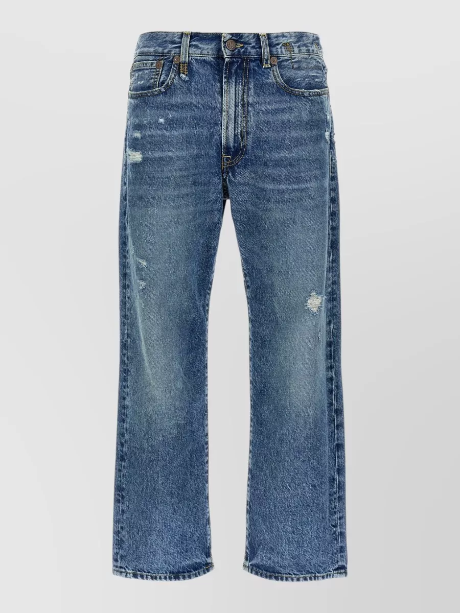 R13 Distressed Straight-Leg Boyfriend Jeans