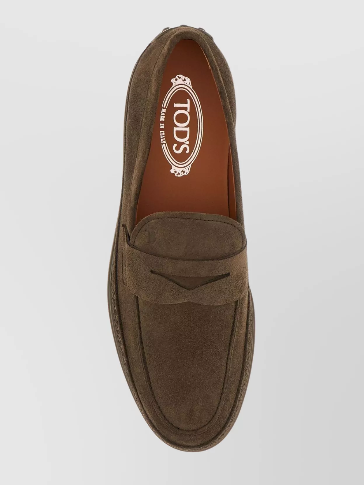 Tod's Unique Sole Penny Strap Rubber Finish Loafers