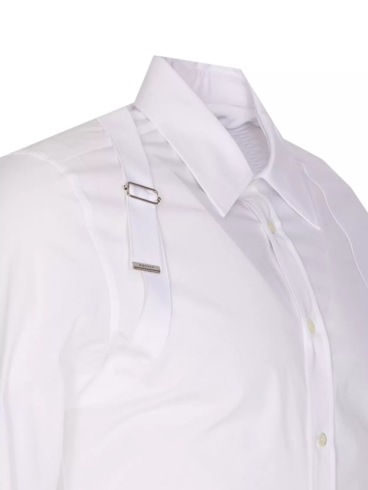 Alexander Mcqueen Structured Button-Down Collar Shirt With Buckle