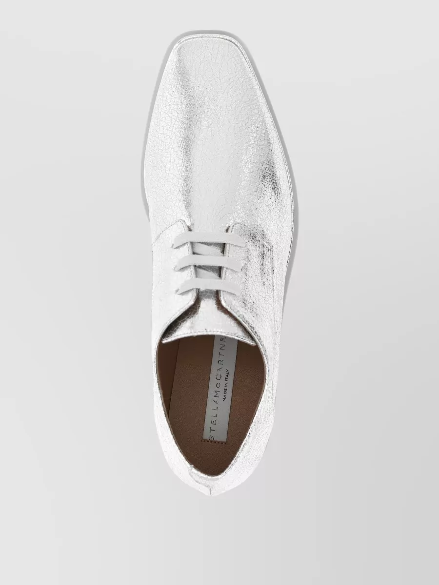 Stella Mccartney Elyse Lace Up Wedge Brogues Oxford Shoes In Silver