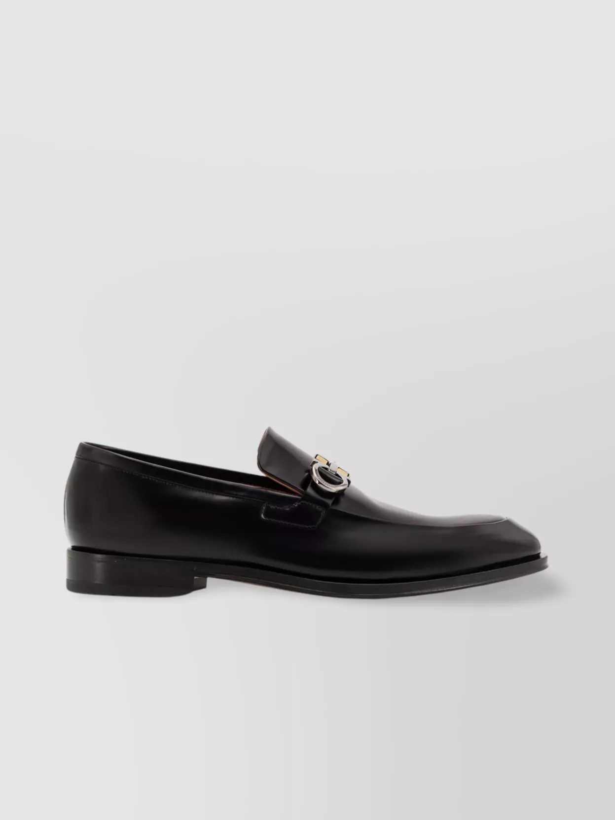 Ferragamo Leather Loafers Metal Detail