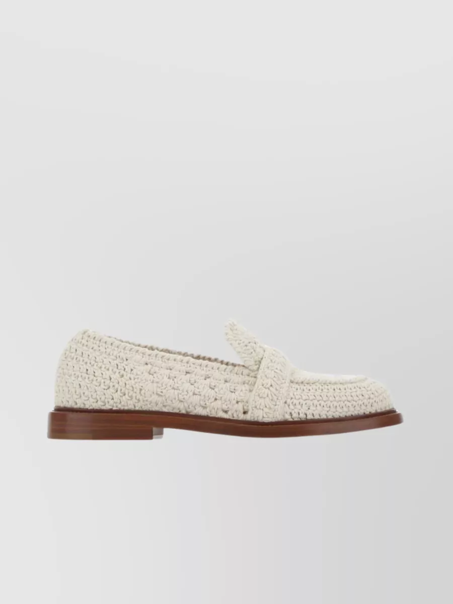 Shop Chloé Handcrafted Kalya Woven Loafers In Cream
