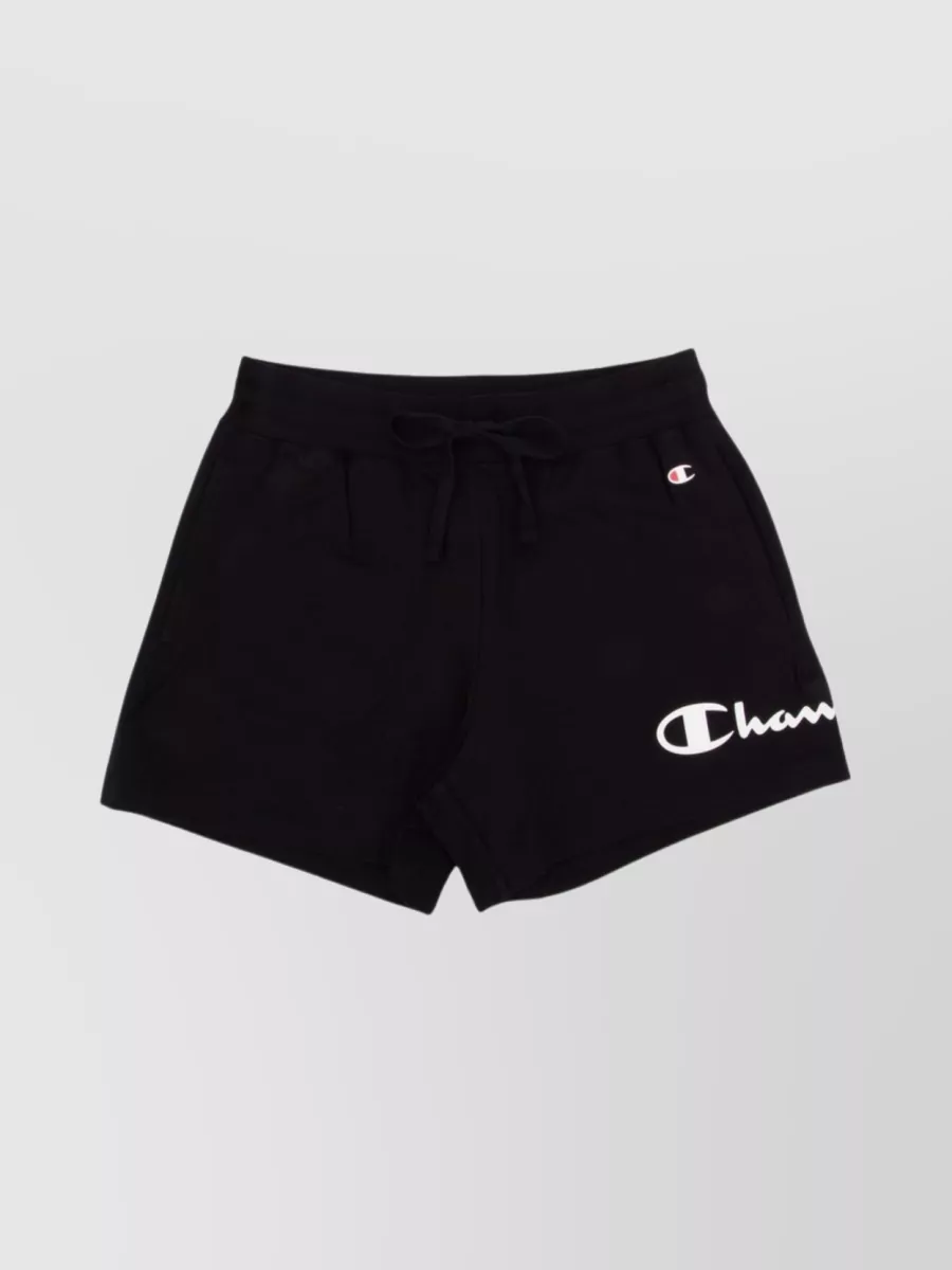 Champion Elastic Waist Shorts With Pockets In Black