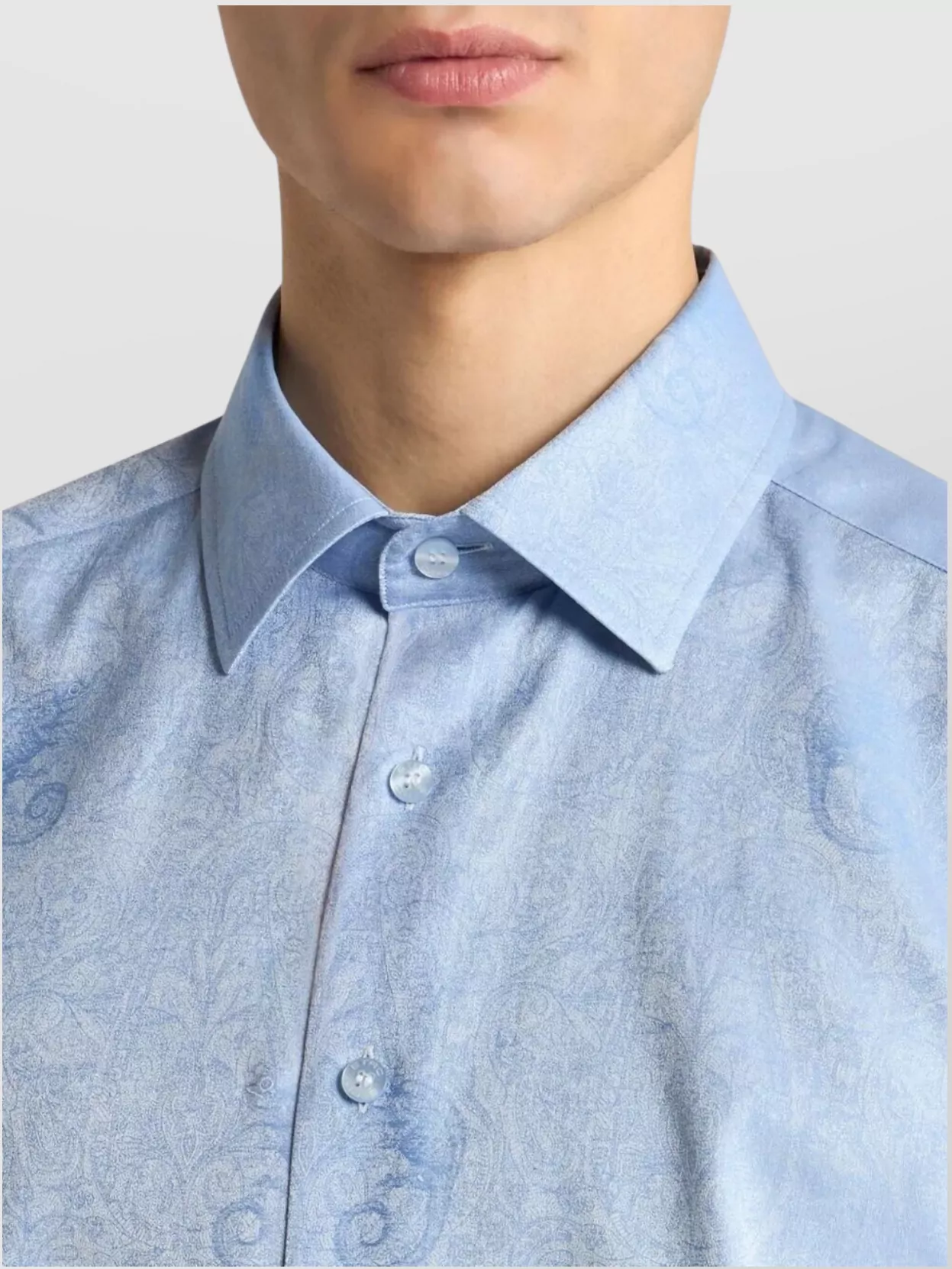 Etro Jacquard Cotton Shirt Gecko Motif