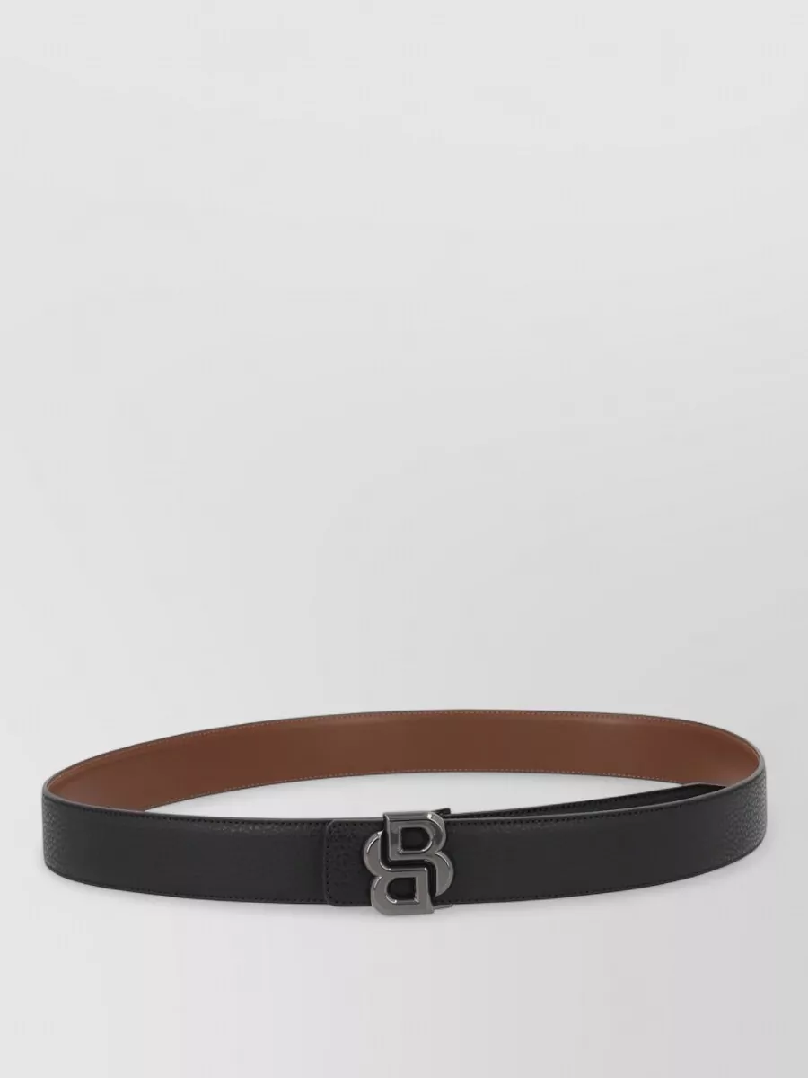 Boss leather reversible belt