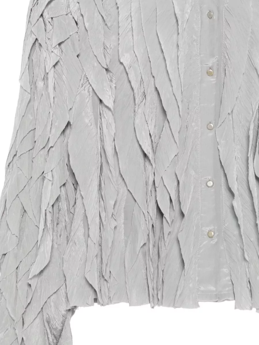 Alysi Feather-Effect Crinkled Shirt Jacket