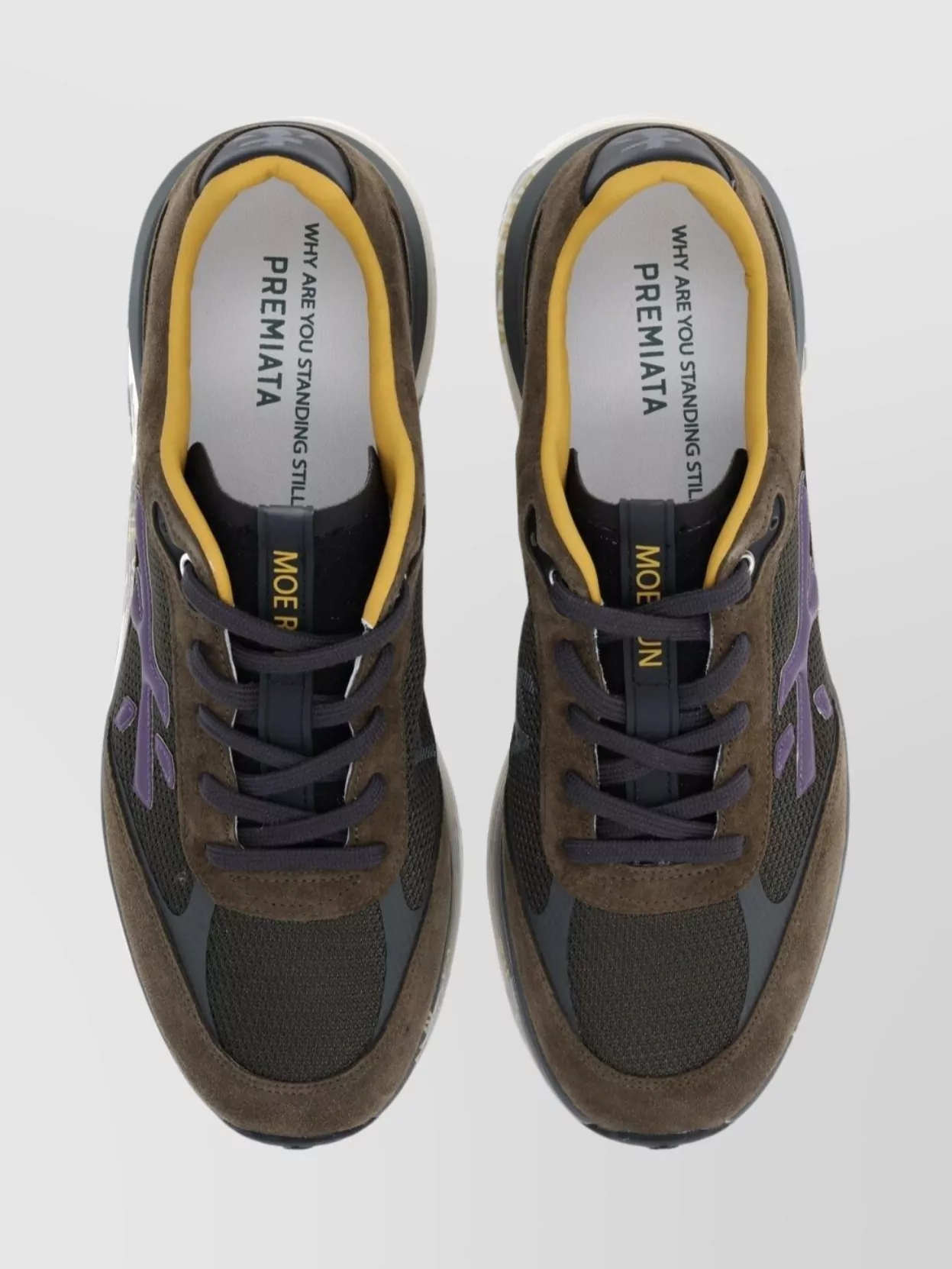 Premiata Suede And Mesh Sneakers With Rubber Sole