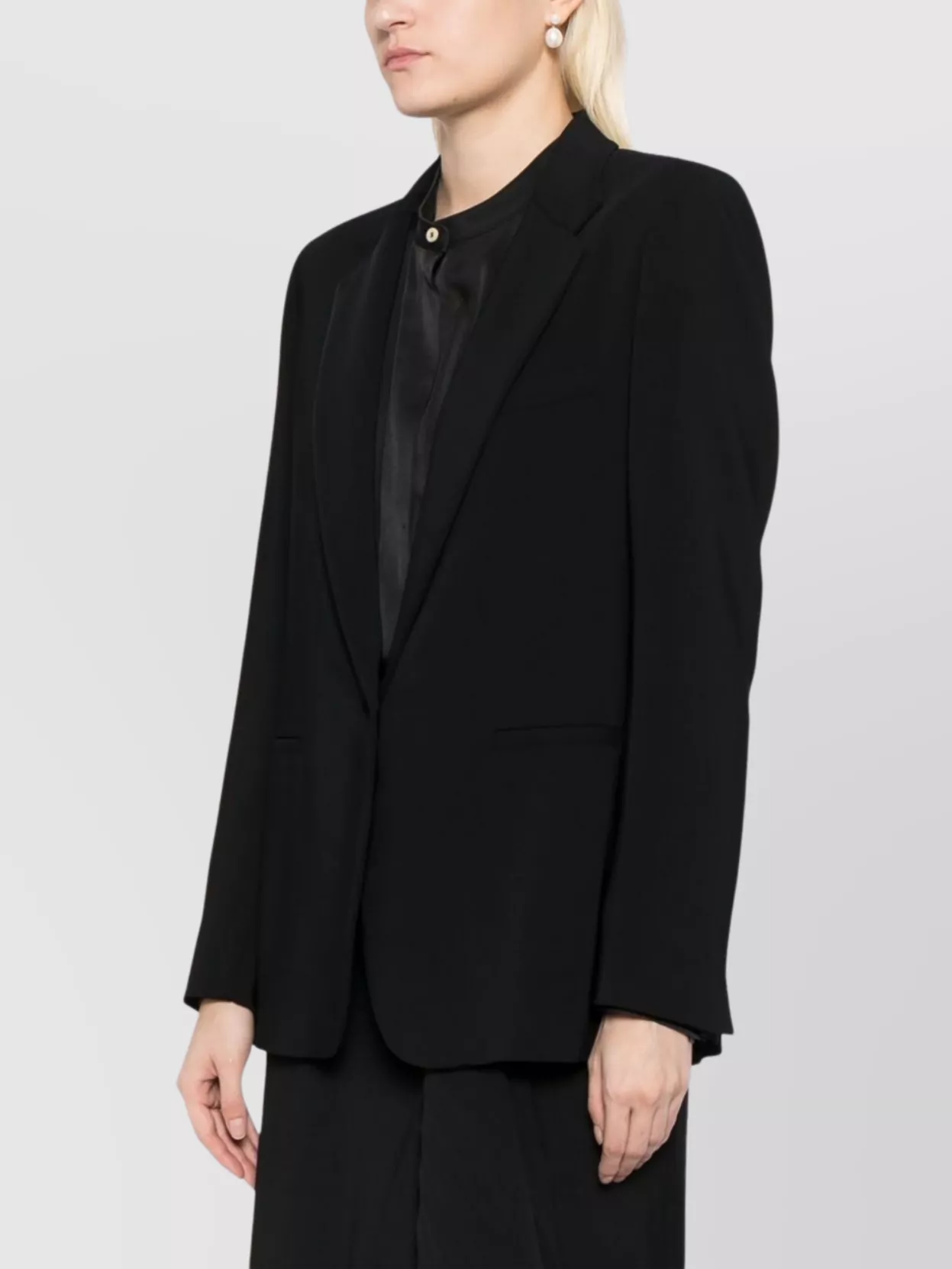 Shop Forte Forte Single-breasted Blazer With Rear Vent