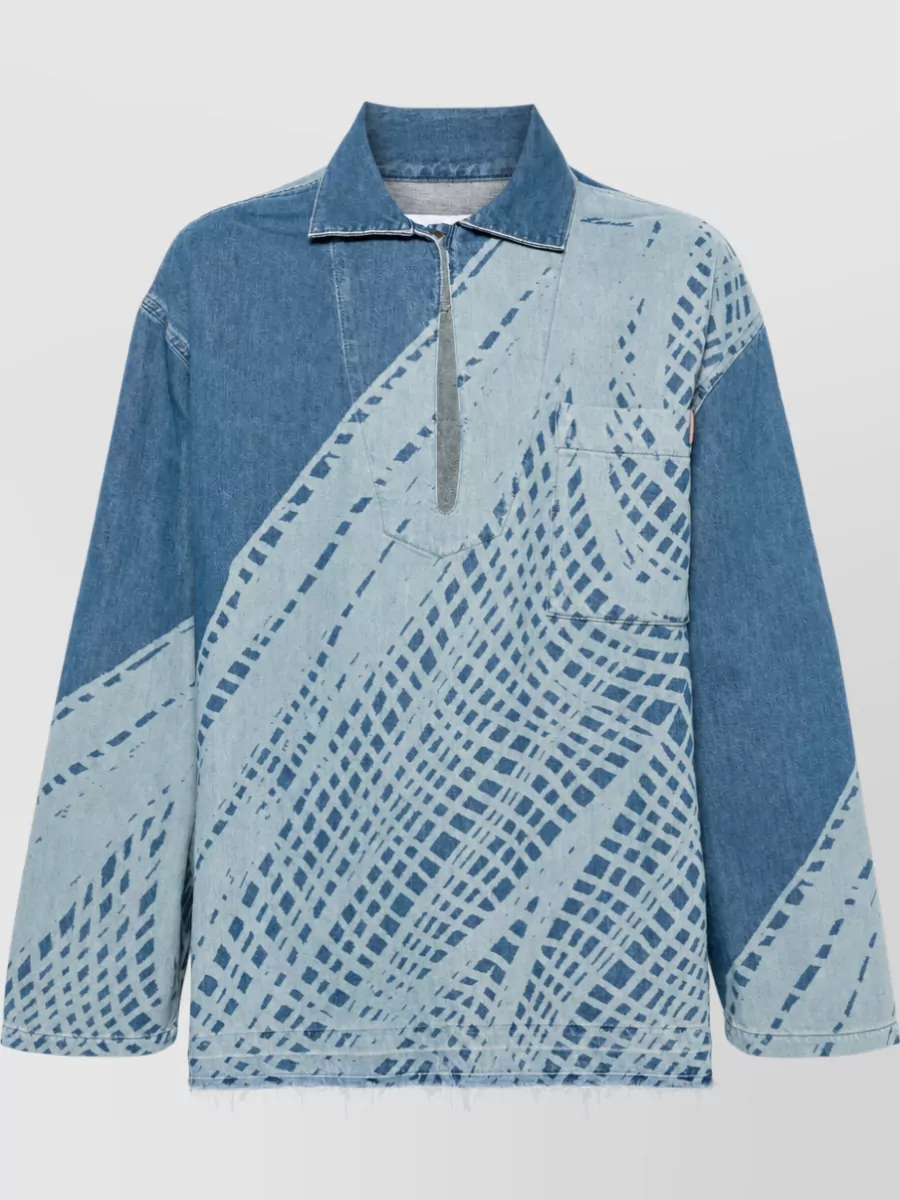 Loewe Paula's Ibiza denim v-neck long-sleeve shirt