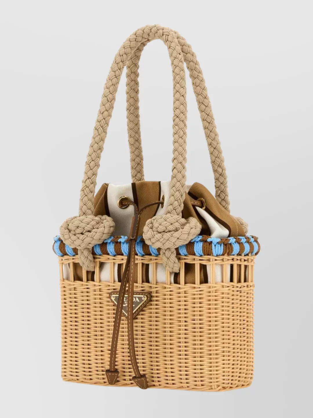 Prada Mini Shopping Bag Featuring Braided Handles