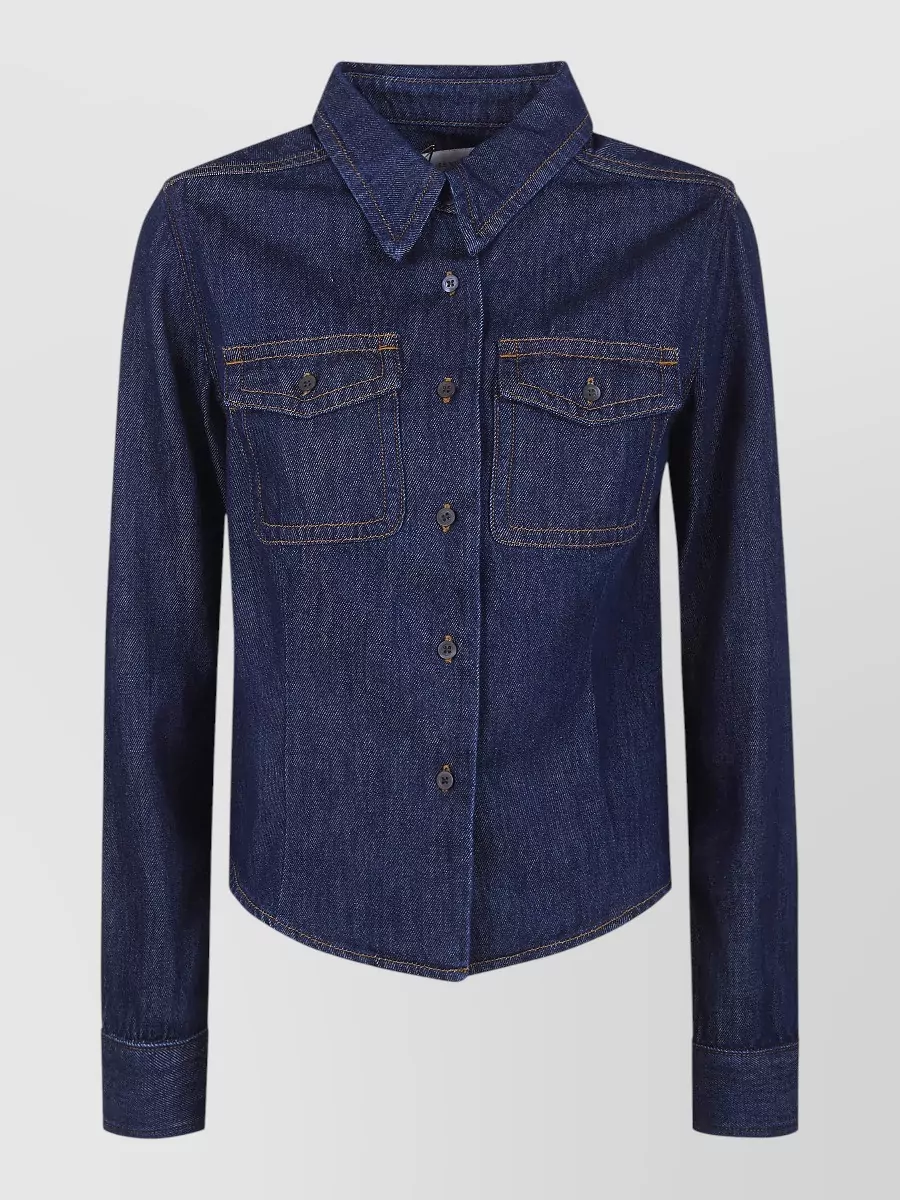 Dries Van Noten denim cropped shirt