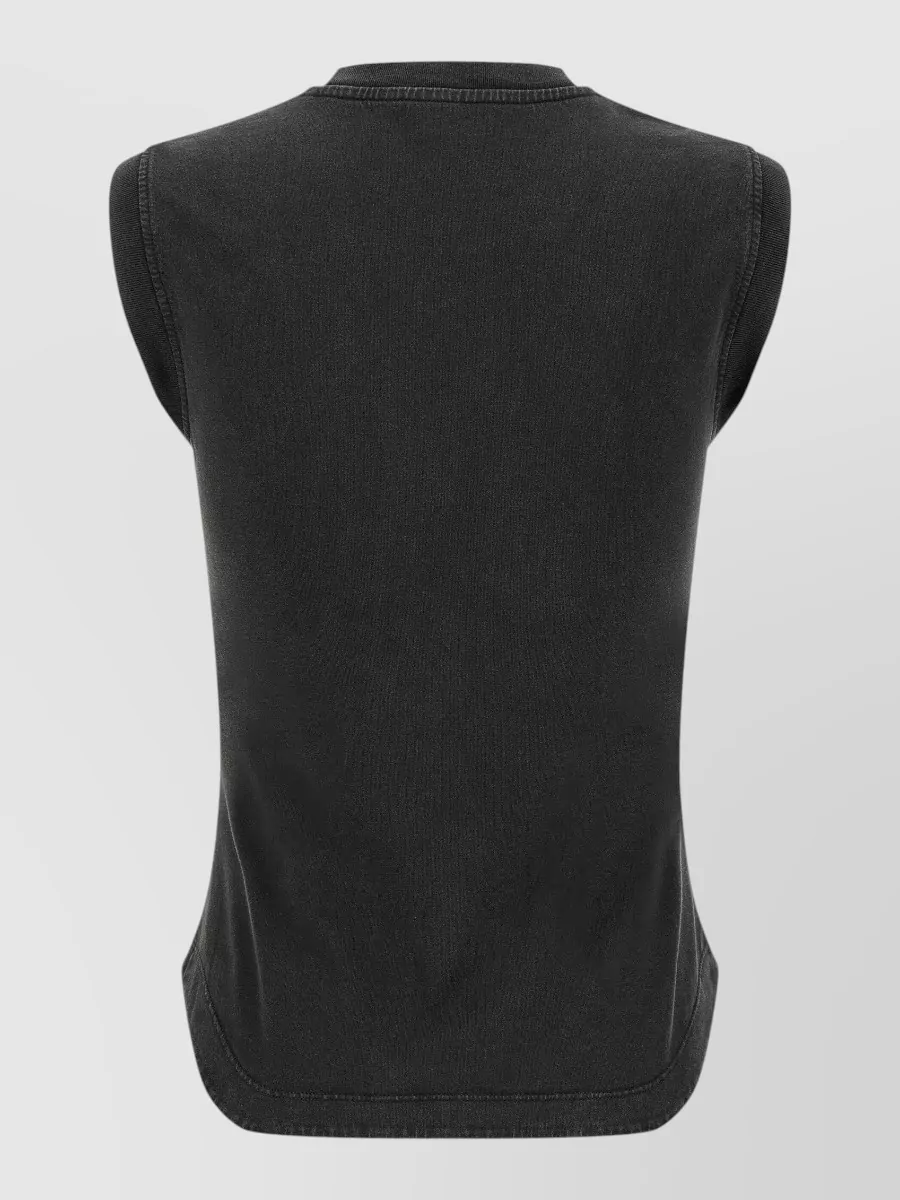 The Attico Reese Crew Neck Sleeveless Top Curved Hem