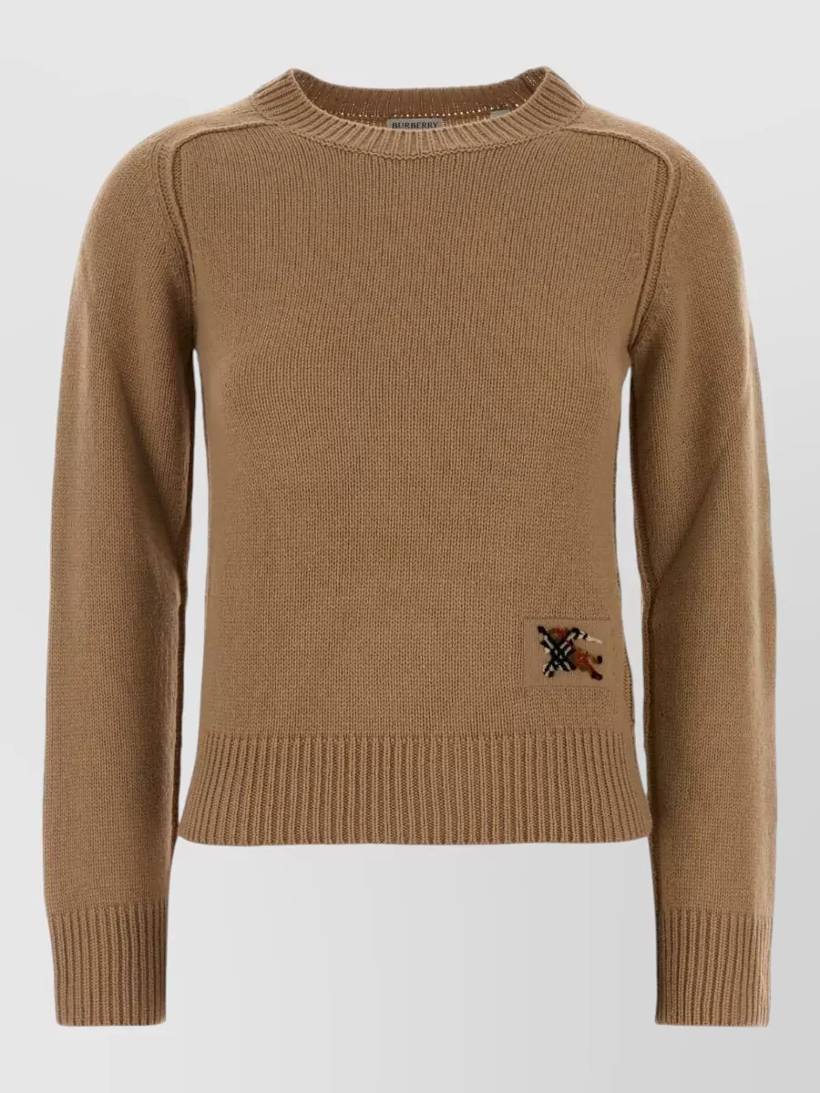 Burberry cashmere wool ribbed crewneck sweater