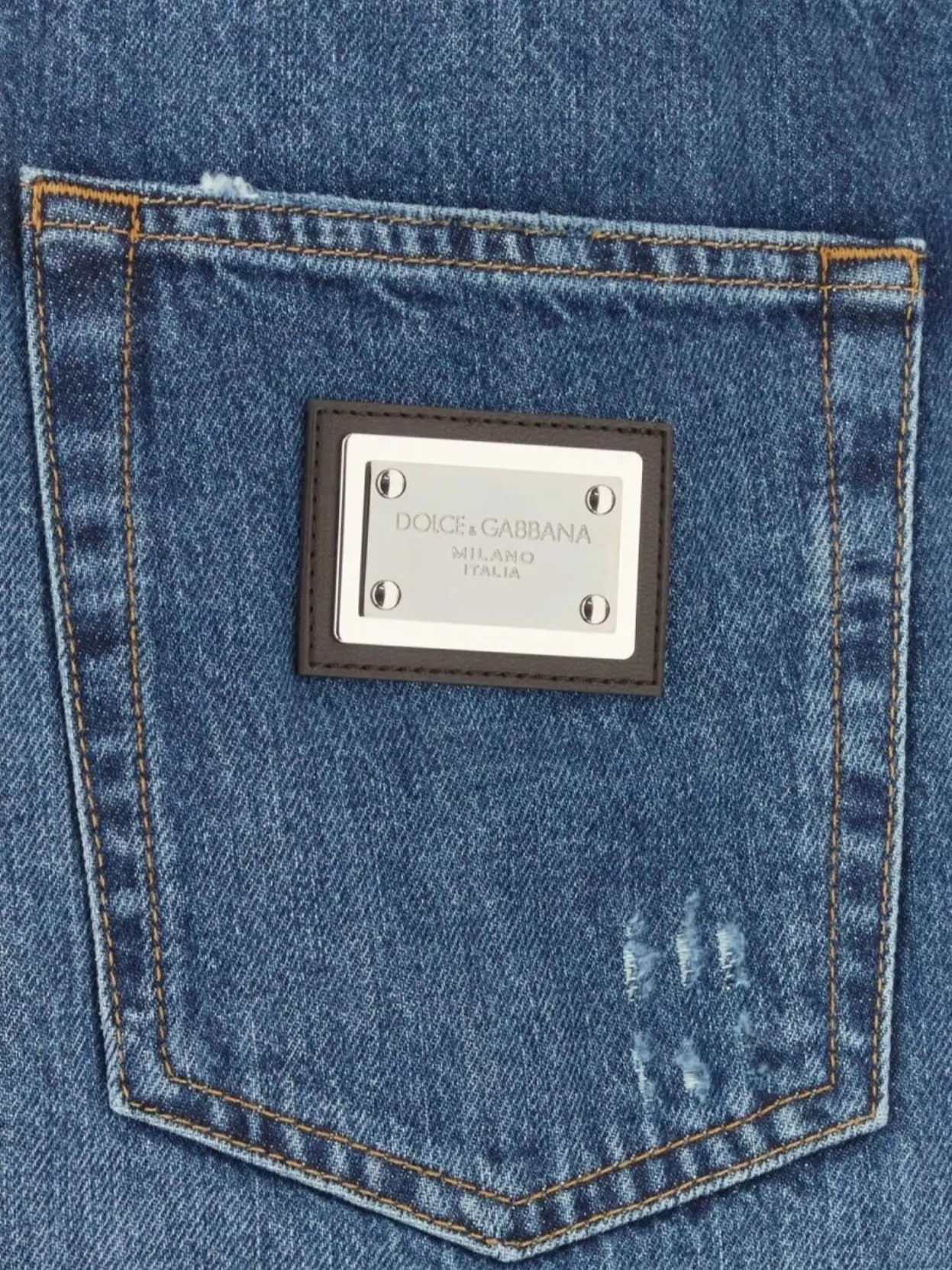 Dolce&Gabbana Distressed Denim Trousers Stonewashed Finish