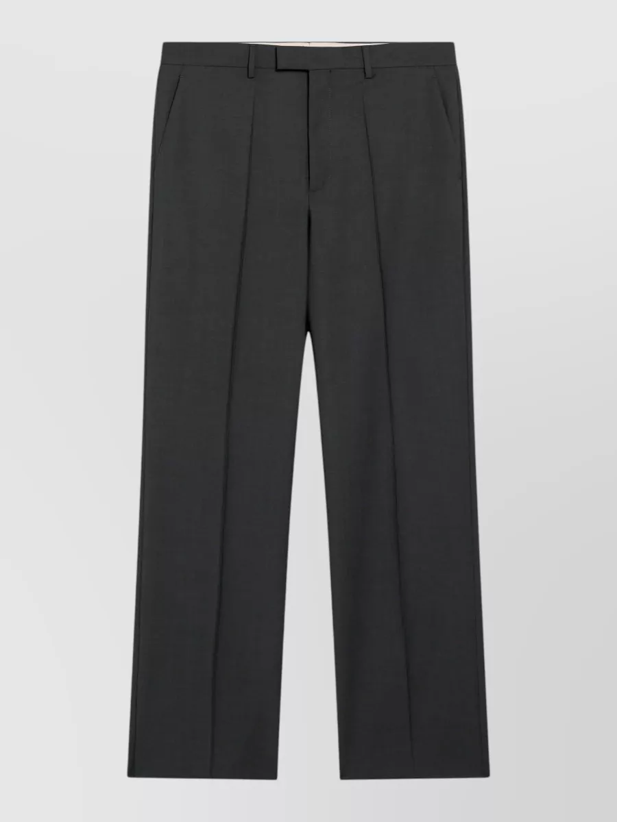 Valentino wool mohair pleated straight-leg tailored trousers