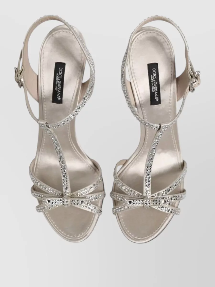 Dolce&Gabbana Silk Crystal-Embellished Ankle-Strap Pumps