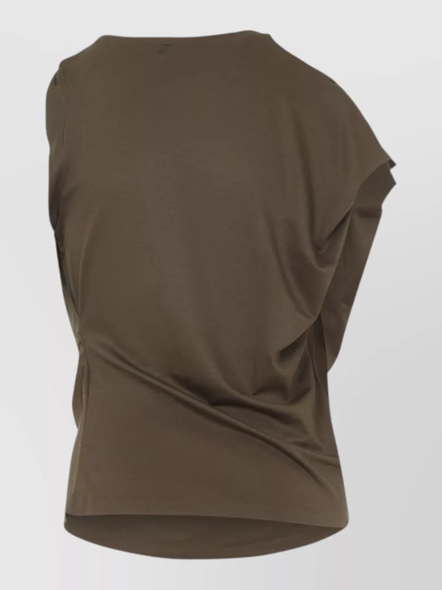 Jacquemus Silk Blend Draped Asymmetric Sleeveless Top