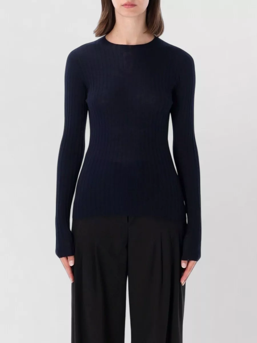 Balenciaga ribbed slim-fit wool crew-neck sweater