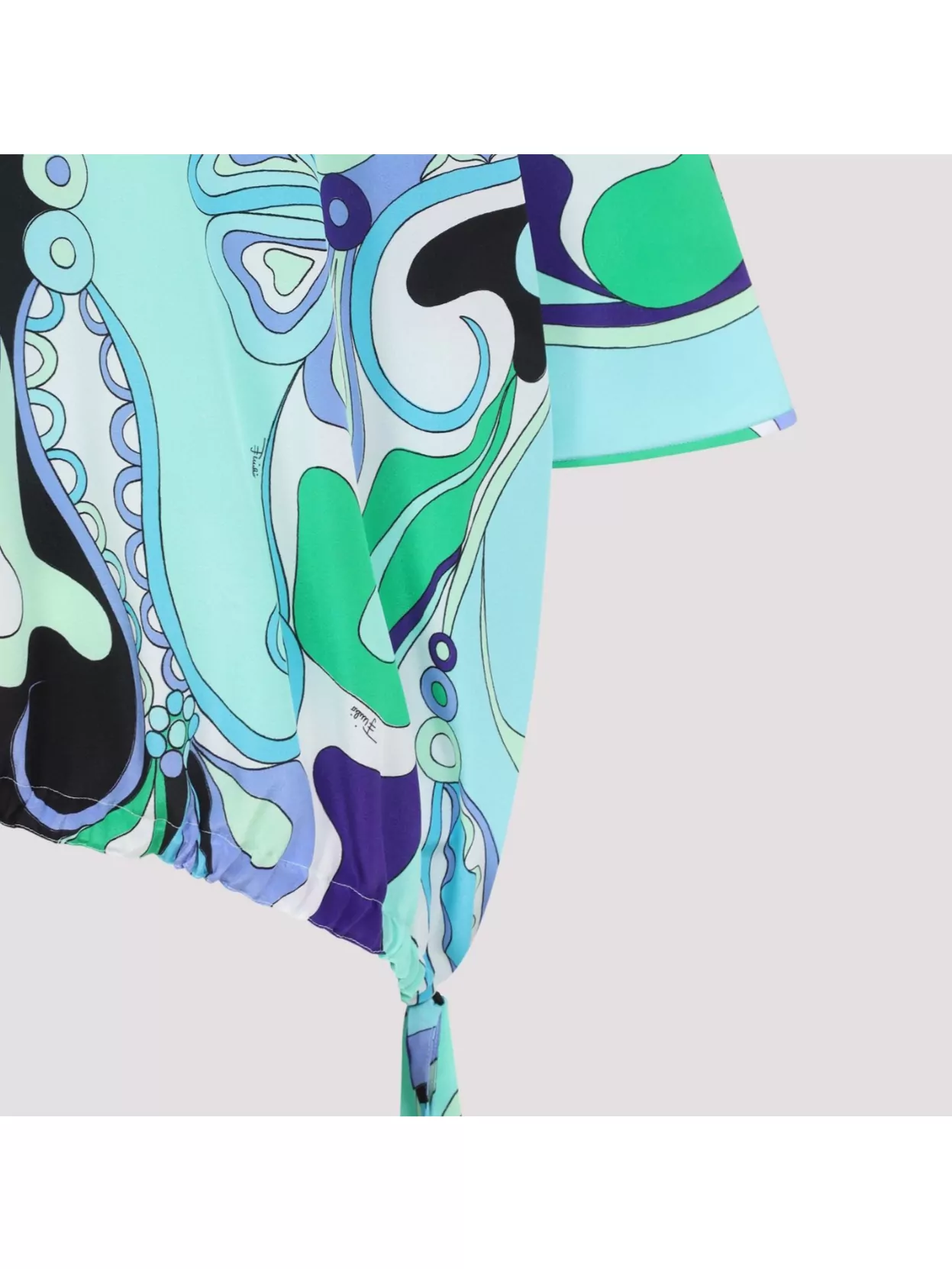 Pucci Orchidee Green And Lilac Silk Blouse