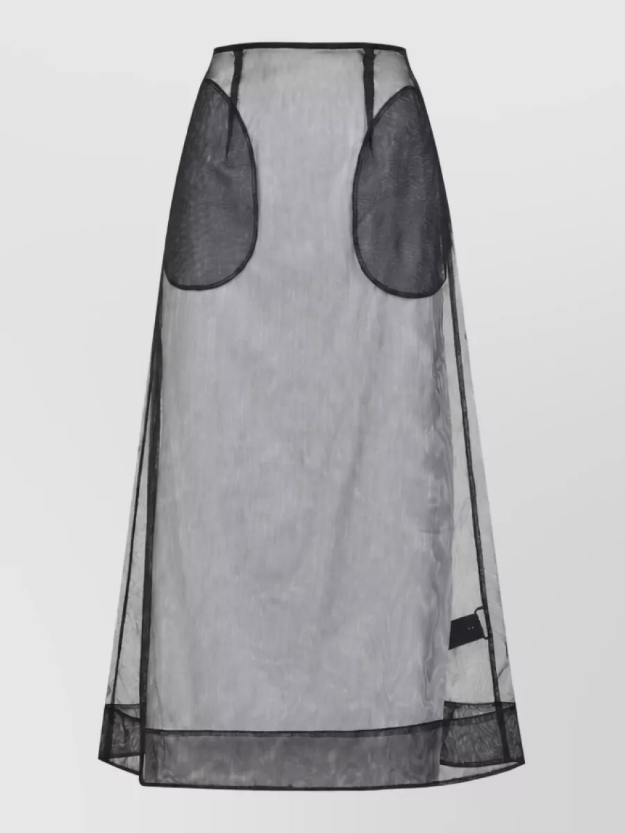 Simone Rocha sheer mesh paneled maxi skirt