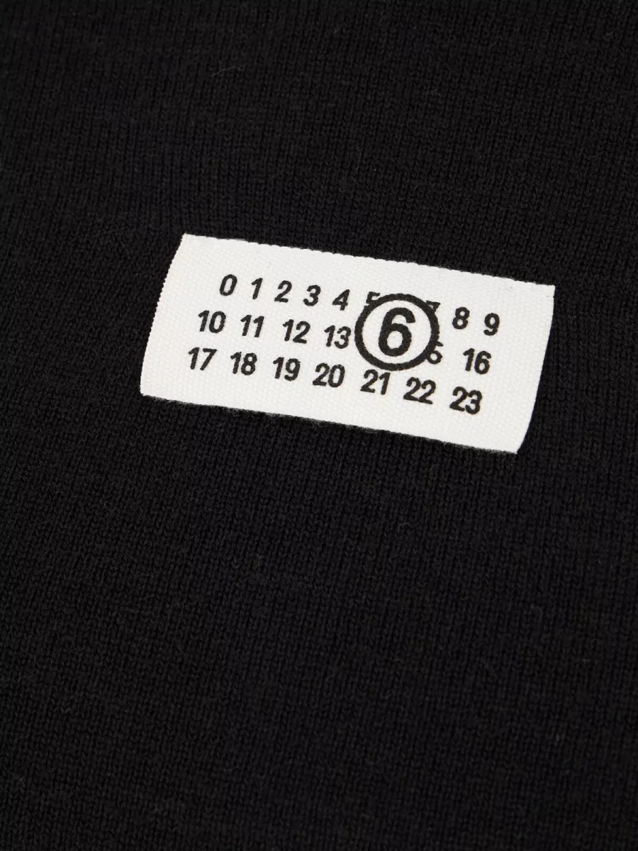 Mm6 Maison Margiela Wool Blend Ribbed Crew Neck Sweatshirt