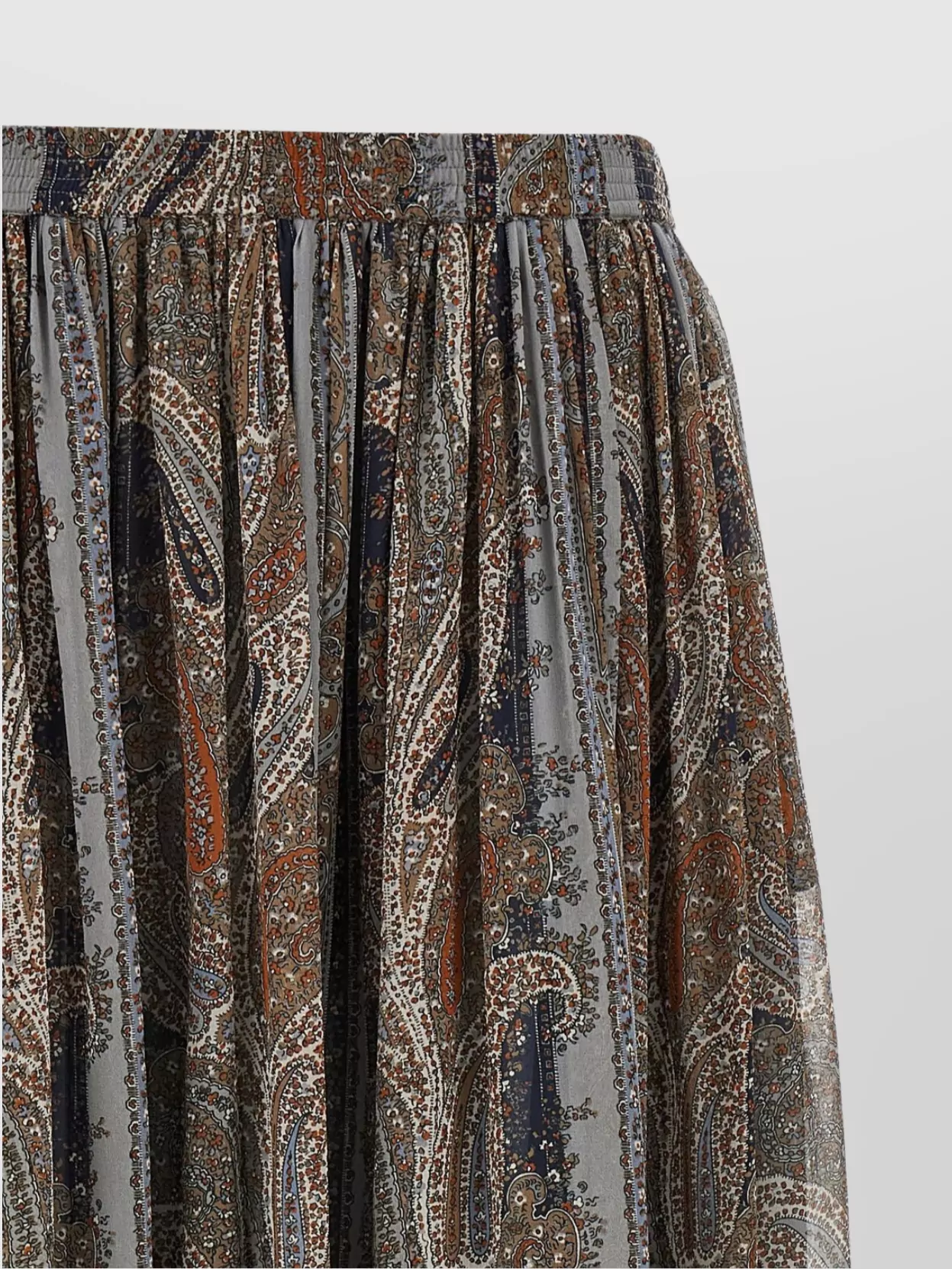 Saint Laurent Lightweight Tiered Paisley Skirt