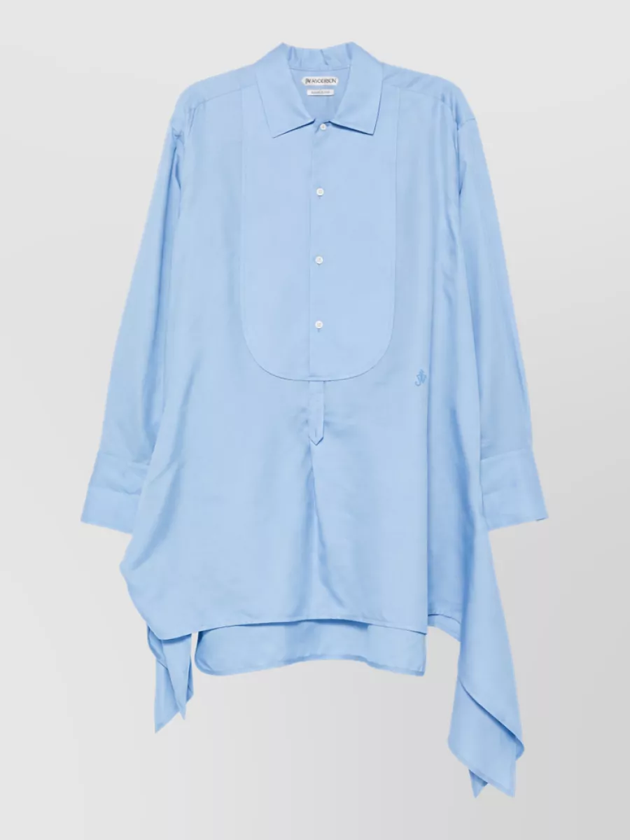 Jw Anderson Cotton Shirt Dress In Blue