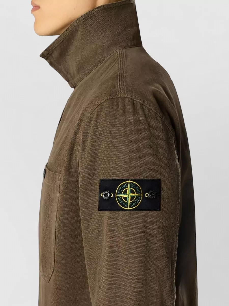 Stone Island Organic Panama Cotton High Collar Jacket